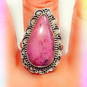 Rhodonite Sterling Silver 925 Gemstone Ring